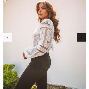 Vici collection Runway Crochet Lace Bodysuit